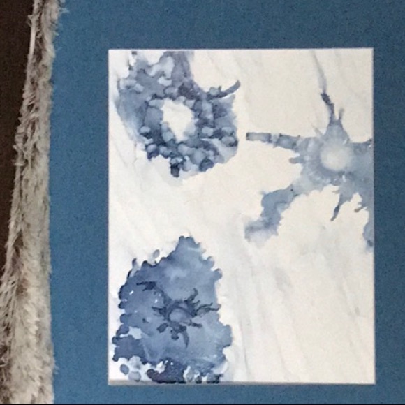 Handmade original abstract shades of blue alcohol ink wall decor painting - Picture 7 of 10